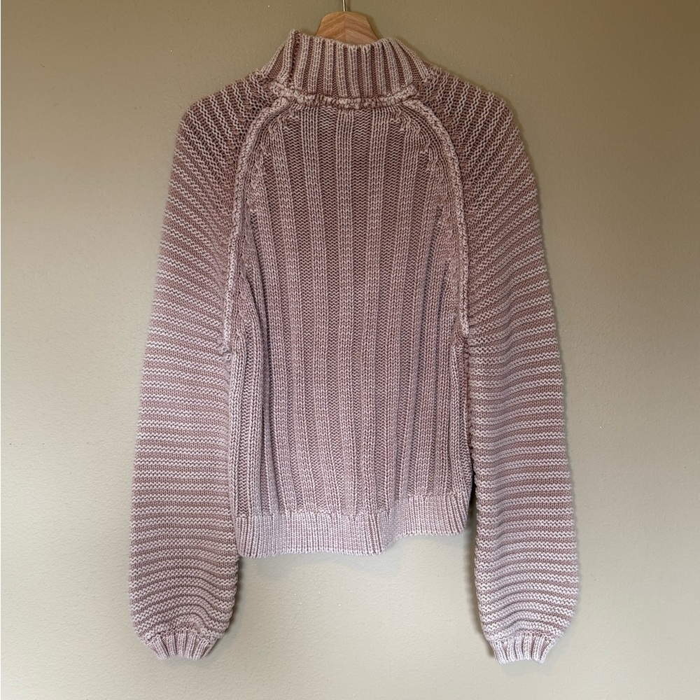 Free People Sweetheart Mock neck Chunky Knit Sweater in Tan Size XS - Picture 4 of 10